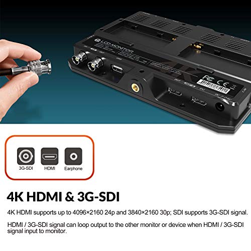 Image of LILLIPUT H7S 7 Inch 4K On-Camera Monitor with Full HD Resolution 1800nit Sunlight Viewable 4K-HDMI & 3G-SDI Input Output Support HDR 3D-LUT Functions for Taking Photos & Creating Movies