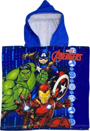 arlis Poncho de bain Avengers à capuche - 50 x 100 cm (FR/ES, Âge, 1 an, 8 ans, Poncho de bain Avengers)