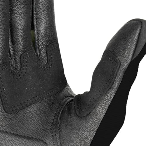 Image of Cramster Breezer SP Gloves - Motorcycle Riding Leather Gloves | Impact Protection | Abrasion Resistance | Carpus Bone Protector - Black Olive Green, 2XL