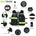 MELOTOUGH Tool Vest for Men Reflective Safety Tool Vest with Removable Phone Holder,Retractable Pen Holder for Electrician,Construction,Carpenters(Lime)
