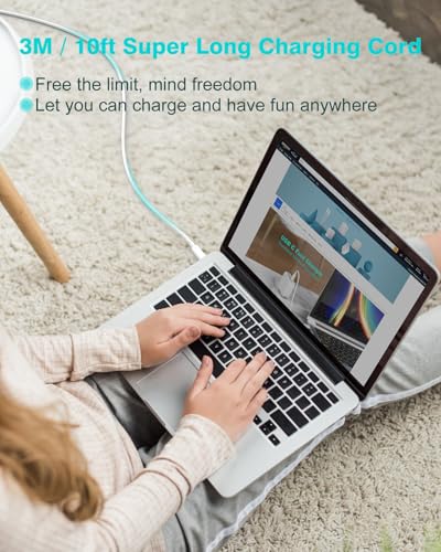 Image of 10ft Charger for MacBook Pro /Air 16, 15, 14, 13 inch 2025, 2024, 2023, 2022, 2021, 2020, M1 M2 M3 M4, 96W USB C Power Adapter, LED, 100W USB-C Cable Charging as Fast as Original Quality