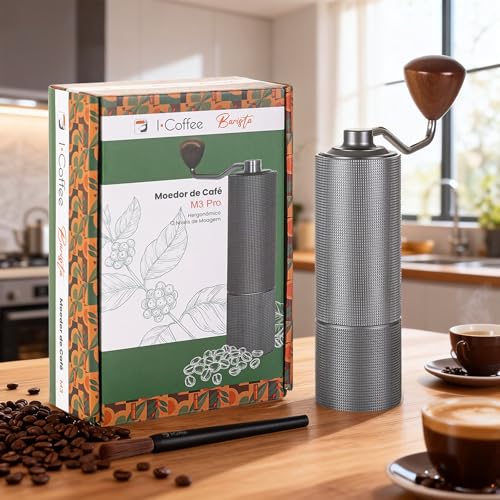 Moedor de Café Manual, Moedor de Café Inox com Manivela, Moedor de Café Capacidade Inoxidável Cinza de 20 g