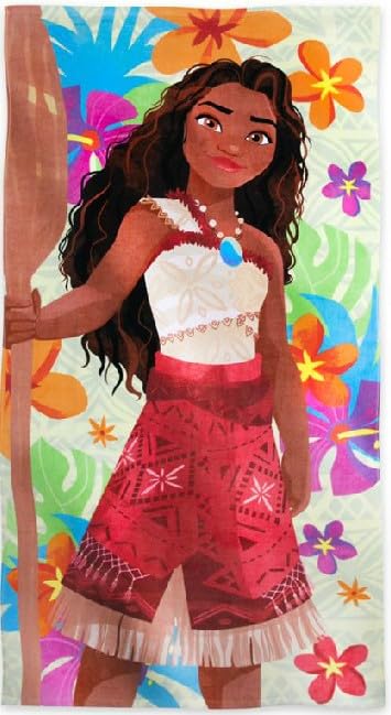 Disney Store Official Moana Kids Bath Towel, Soft & Absorbent Beach Towels, 100% Cotton Pool Towel, 29 by 59 Inches, Highly Absorbent Bath Towels for...
