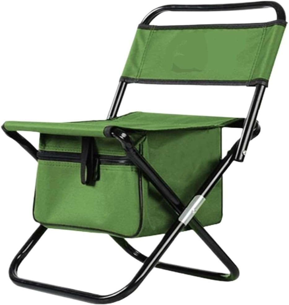 Camp Stool Folding Stool Portable Outdoor Chair Stool Portable Mazar Foldable Small Folding Chair Backrest Fishing Chair Camping Stool(Green,B)