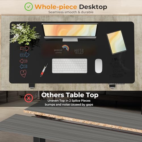 Image of JOY worker Small Electric Standing Desk, 40 inch x 20 inch Whole Glass Piece Height Adjustable Desk with Memory Controller, Sit to Stand Desk Workstation for Home Office, Black