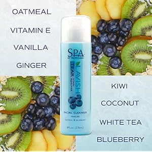   TropiClean-SPA-Shampoo-Tear-Stain-Remover-for-Dogs-Oatmeal-Blueberry-Scented-Facial-Cleanser-for-Dogs-Ideal-for-White-Dogs-All-Other-Coats-Cat-Friendly-Made-in-the-USA-8-Oz