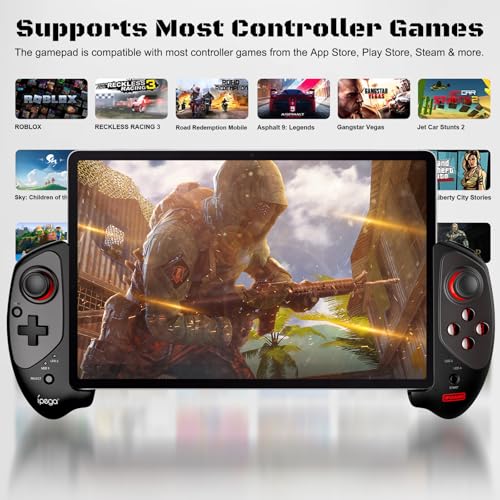 Image of Joso Wireless Controller for iPad & Tablet, Compatible with iPhone & Android Phone, Bluetooth Game Controller with Clamp Lockable iPad /Tablet, Play COD Mobile, Genshin Impact, Cloud Gaming