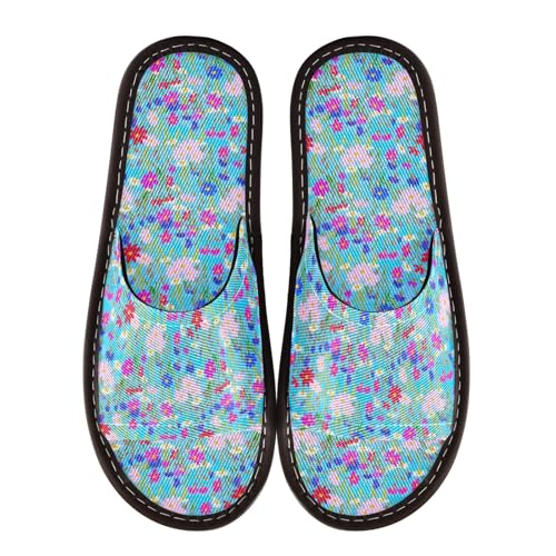 CHIFIGNO Comfortable Lightweight Spa Shoes with Non-slip Sole, Hotel Slippers Size 10