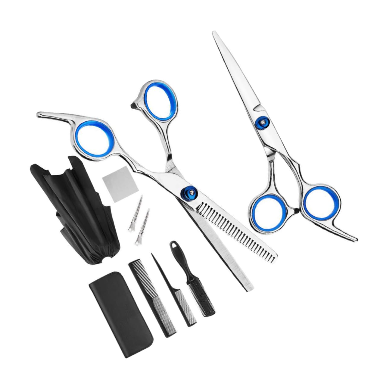 DOITOOL Ciseaux de Coiffure avec Lame Affûtée Matériel de Salon pour Coiffeur Ciseaux de Coupe de Cheveux Argent et Noir