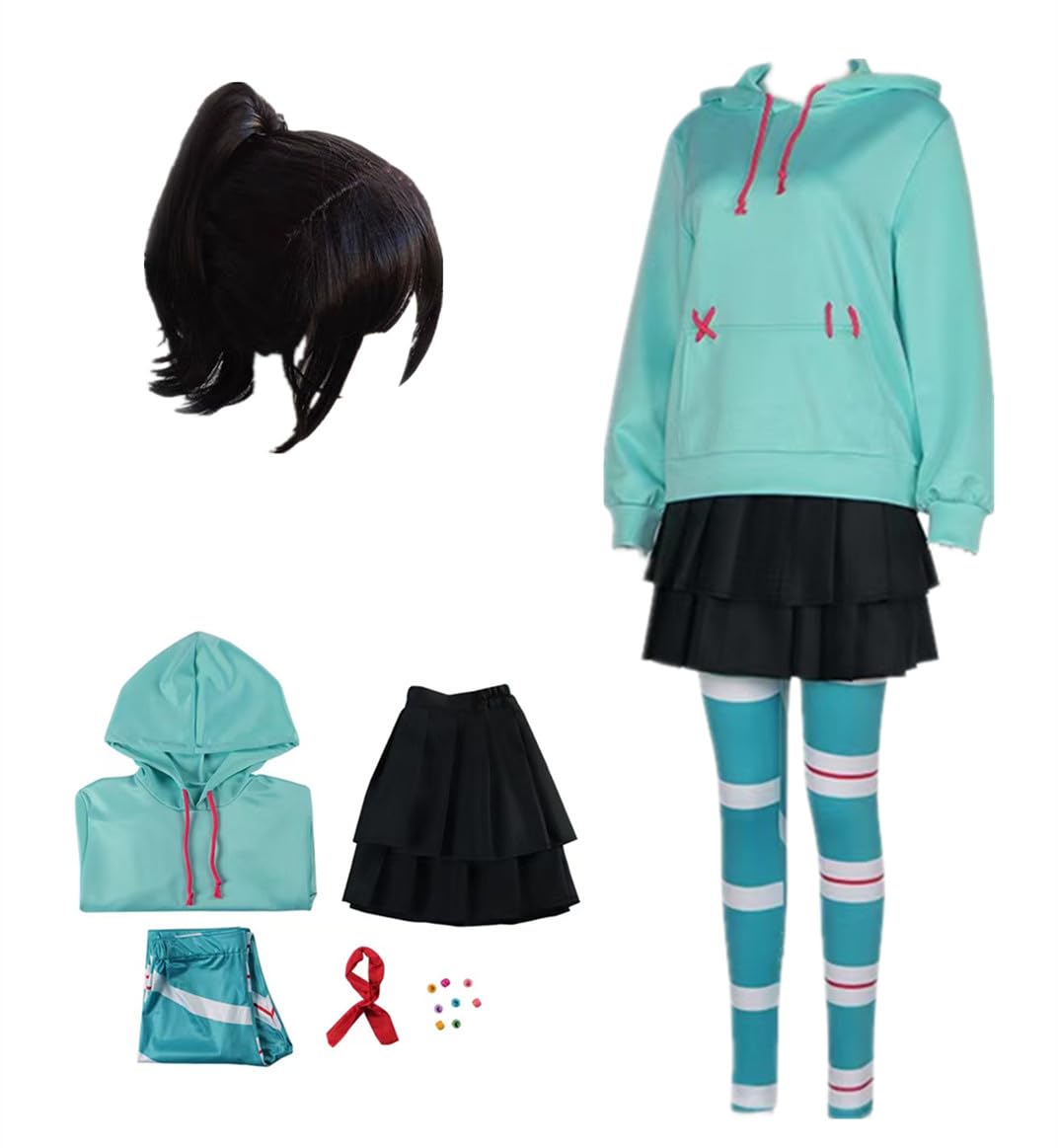 Costume da cosplay Vane taglia americana con cappuccio con parrucca