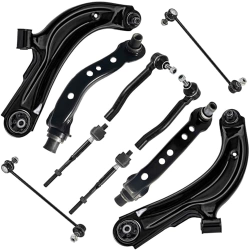 Image of Detroit Axle - Front Upper Lower Control Arms w /Ball Joints Outer Inner Tie Rods Sway Bars Replacement for Nissan Sentra NV200