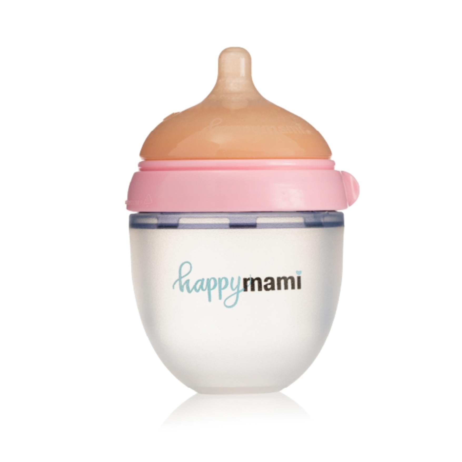 HappyMami, individuell gestaltete Babyflasche, medizinischer Silikonnippel, BPA-frei, doppeltes Anti-Colic-System, spülmaschinenfest, für alle Stillarten geeignet (Rosa 150 ml)