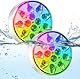 Miawtro 2PCS LED Wasserdicht Ip68 Mit Fernbedienung, Unterwasse Licht mit 13 LED-Lampenperlen fur Pool Beleuchtung, Einstellbar 16 RGB Farbe Unterwasser LED, ，Gilt für Garten Aquarium Vase Badewanne