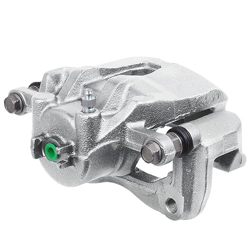 Image of Detroit Axle - Front Right Brake Caliper for 2012-2017 Hyundai Accent | Kia Rio, 2012-2014 Dodge Attitude, 2013 Brake Caliper with Bracket Replacement