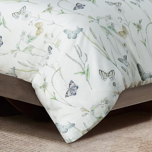 Majestic Giftware Madison Linen 4-Piece 44" Twin Size Bedding Set (BL501-44T-4-4pc Set), Seagate Spring - Aqua 300 Thread Count Cotton Sateen | 1 Fitted Sheet, 1 Duvet, 2 Pillowcases