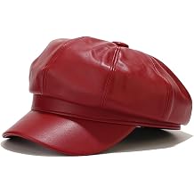 QHFHULV Womens Newsboy Hat - 8 Panels Vintage Gatsby Cabbie Hat - Trendy Visor Paperboy Beret Octagonal Cap