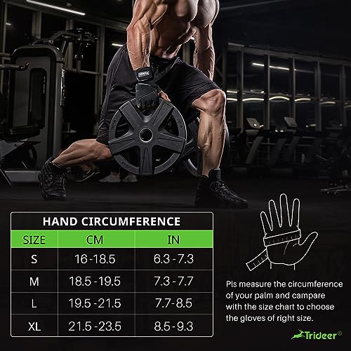 Trideer 43239-110690 Padded Workout Gloves For Men - Gym Weight Lifting Gloves With Wrist Wrap Support, Full Palm Protection & Extra Grips For Weightlifting, Exercise thumb #5