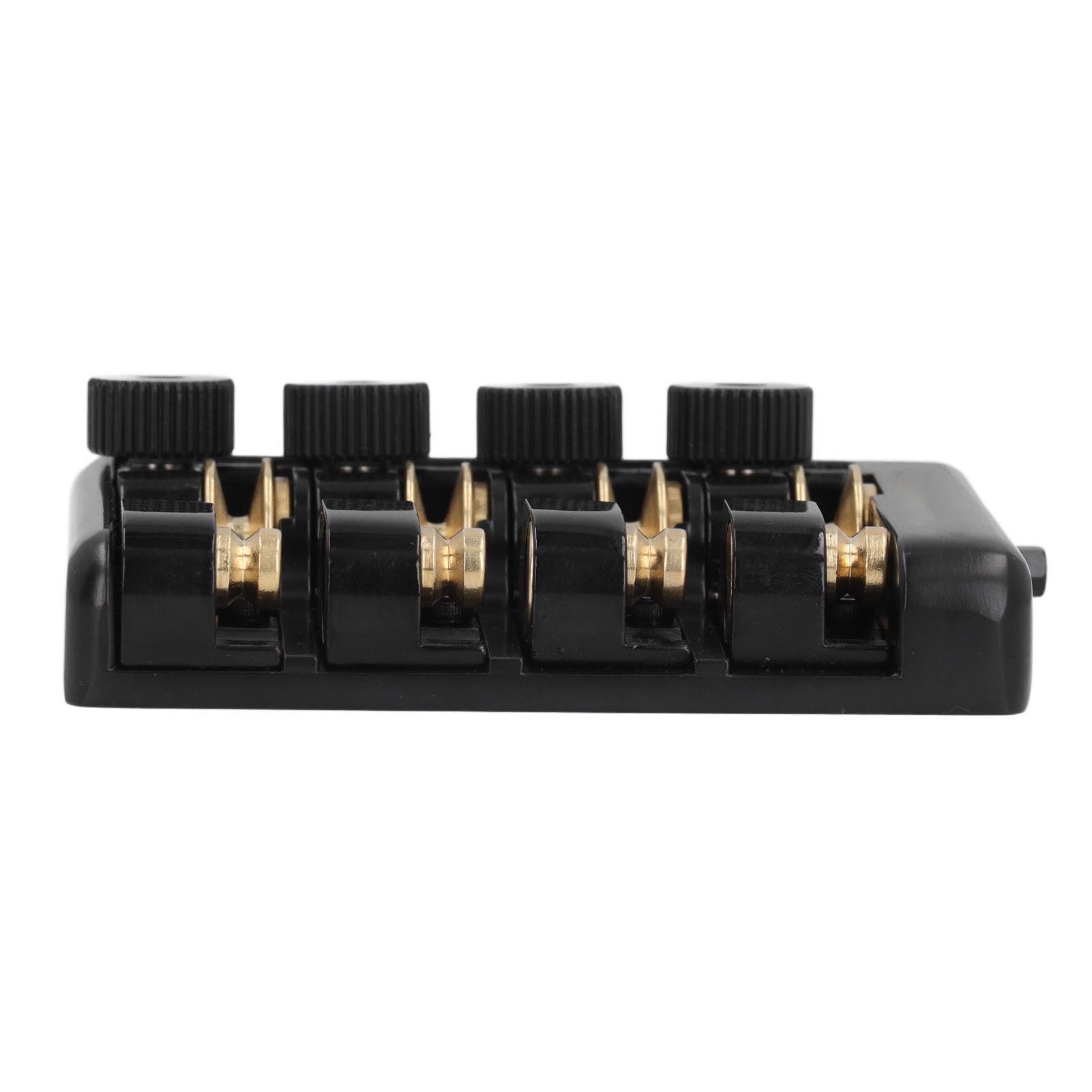 Sxhlseller Puente para bajo Eléctrico Reemplazo de Latón de Aleación de Zinc sin Cabeza de 4 Cuerdas, Rendimiento Resistente y Preciso, Confiabilidad Duradera, Músicos, 1 Puente, 1 Bloqueo de Cuerda