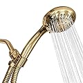 ShowerMaxx, Luxury Spa: ImperialShine Gold Hand Held Shower Head, 4.5 inch 6 Spray Setting Handheld Showerhead with Extra-Long Hose, Experience Comfort and Elegance (Polished Brass/ImperialShine Gold)