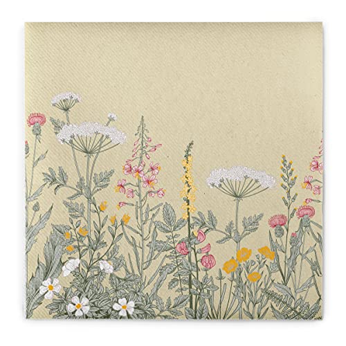 Mank Airlaid Frühlings Servietten 40 x 40 cm perfekt für Gastronomie und Feiern stoffähnlich und saugstark 50 Stück Aurelia Frühling Sommer Hochzeit Gräser
