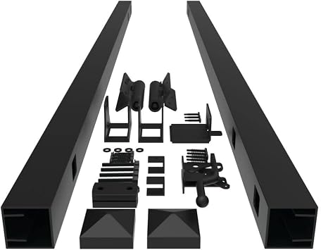 54-in 3 Rail Aluminum Fence Adjustable Gate Kit Black