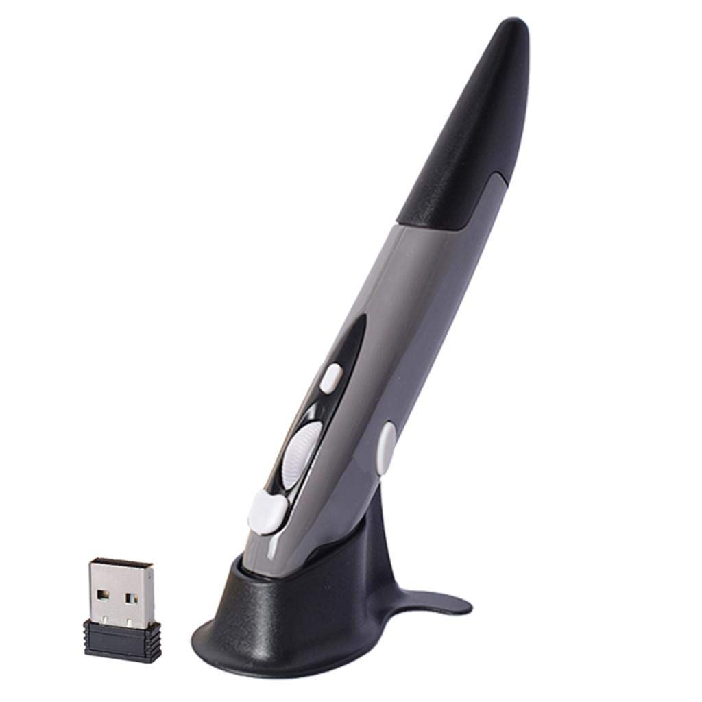 MYADDICTION 2.4Ghz Optical Wireless Pen Mouse USB Receiver Laptop Drawing Writing Gray-image-39