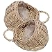 ORFOFE 2pcs Wall Hanging Rattan Flower Basket Flower Hanging Basket Food Plant Rack Wedding Wall Decor Round Baskets Fruit Hanging Basket Containers for Fruit Pot Wooden Orchid Snack Bowl