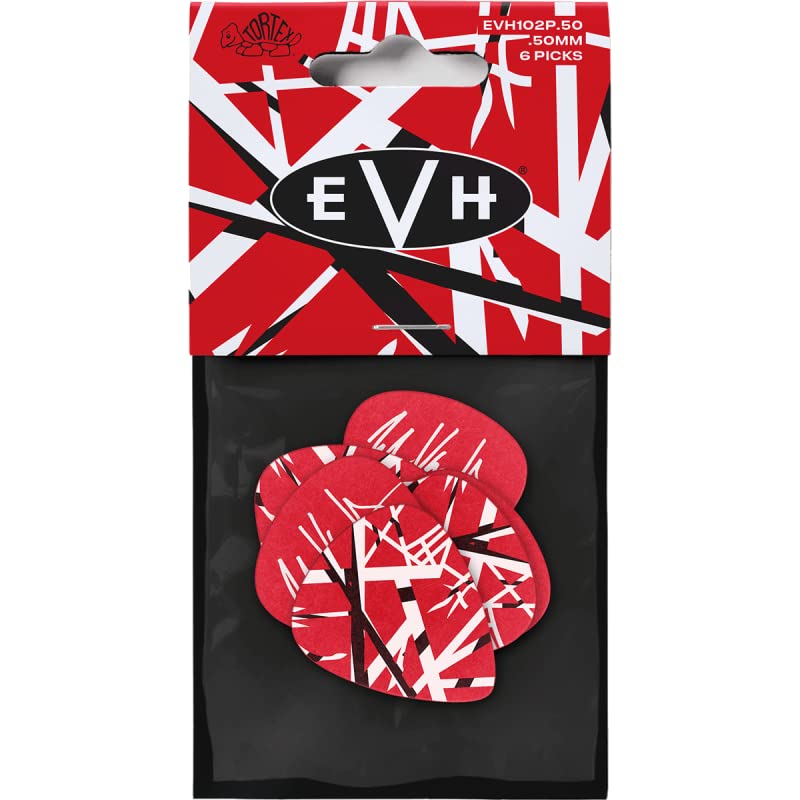 Dunlop EVH102P050 – Médiator EVH Frankenstein 0,50mm, sachet de 6 - Les Beatles, Paul McCartney, John Lennon, RIngo Starr, George Harrison Dunlop EVH102P050 - Médiator EVH Frankenstein 0,50mm, sachet de 6