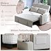JUMMICO Schlafsofa 2 Sitzer klein Sofa mit Schlaffunktion Schlafcouch Ausziehbar mit Kissen Couch Cord-Bezug mit Getränkehalter Klappsofa Für Wohnzimmer Schlafzimmer,69 x 141 x 88 cm,Beige