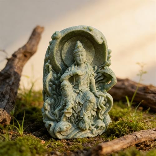 Estatua Mini Guanyin Buda en Piedra Arenisca miniatura 4