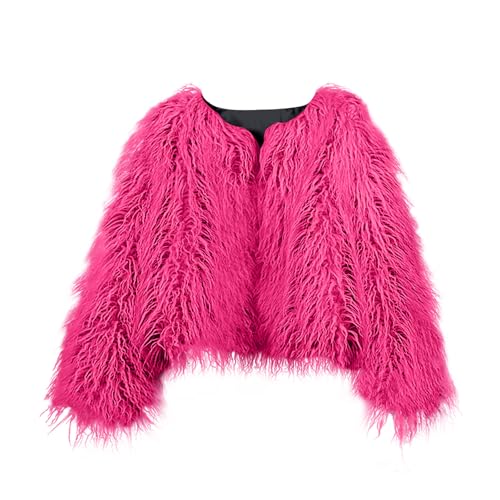 Womens Faux Fur Leather Jacket Outfit for Women Long Warm Basic Winter Fall 2025 Y2K3