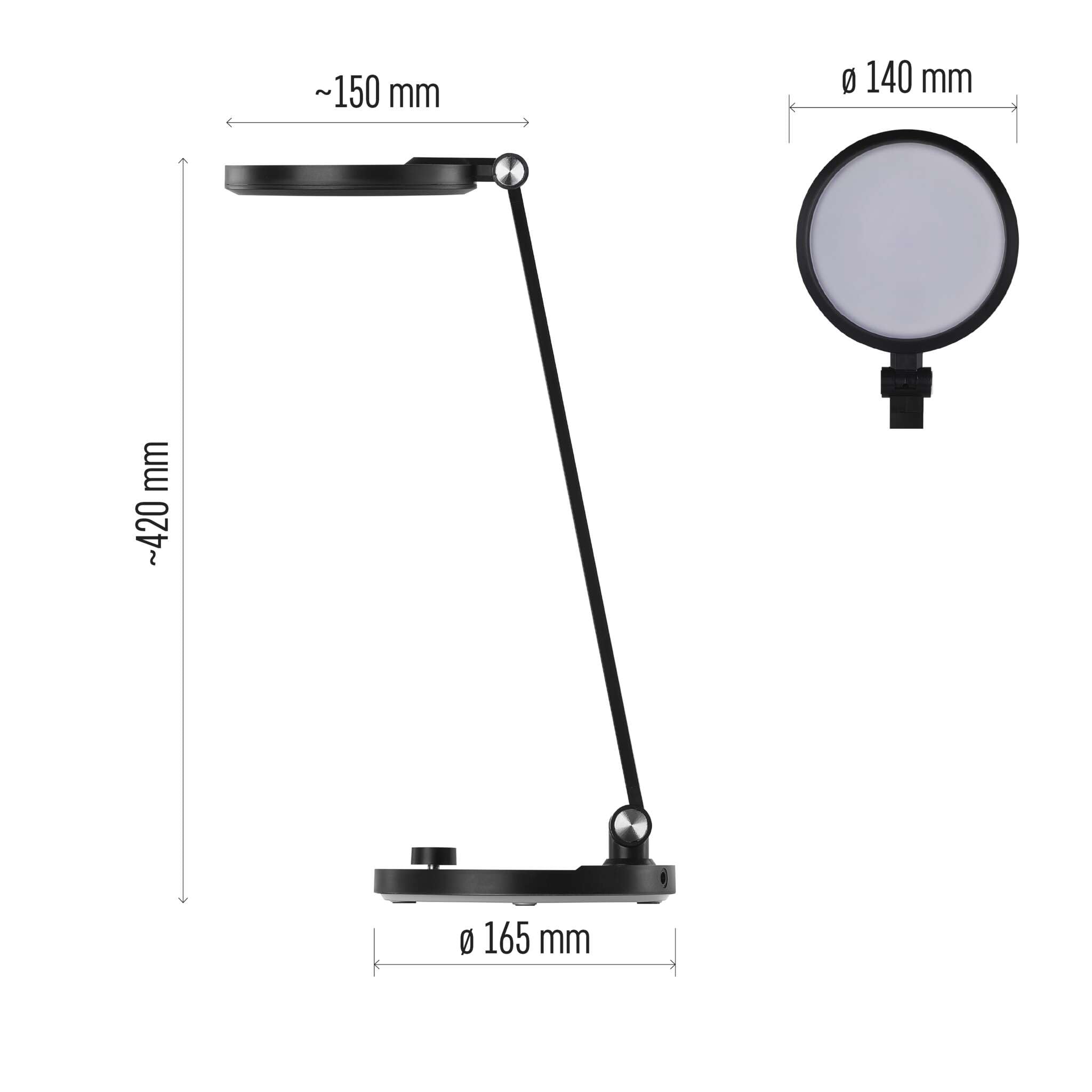 EMOS Lampada da scrivania a LED CHARLES, lampada da tavolo con 80 LED, potenza 7,6 W, luminosità 550 lm, pieghevole e inclinabile, temperatura di colore regolabile, dimmerazione graduale, cavo da 1,3