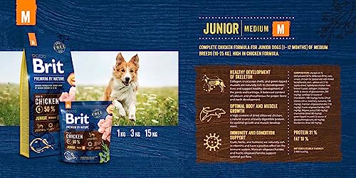 Brit Premium by Nature Junior M - Dry Dog Food - 15kg