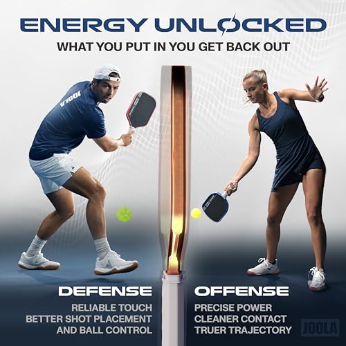Image of JOOLA Pro V Pickleball Paddle - 14mm /16mm - Raw Carbon Fiber Textured Surface - Enhanced Frame & Propulsion Core, USAPA & UPA-A Certified, NFC Chip Enabled, Premium Control & Lightweight Performance