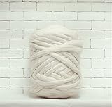 Giant Wool Yarn Chunky Arm Knitting Super Soft Wool Yarn Bulky Wool Roving (2 kg/4.4 lbs, White)