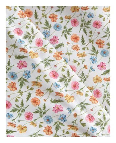 Image of Duvet Cover Cal King Size Set - Extra Soft Floral Duvet Cover 104 x 98 with 2 Pillow Shams - Comfy, Breathable Floral Bedding Set - Hotel Luxury & Fade Free with Zipper Closures & Ties - Spring Garden