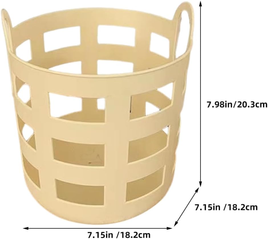 ABOOFAN Flexible Laundry Basket Plastic Hamper Portable Round Bin Hollow Dirty Clothes Hamper Toy Bin with Carry Handles for Clothes Bedroom Dorm Storage