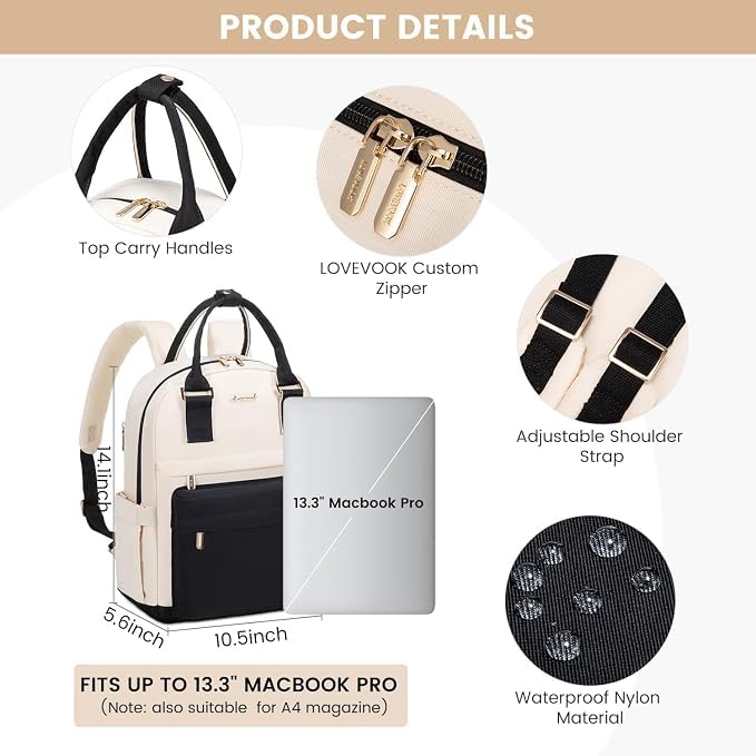 Image of LOVEVOOK Mini Backpack for Women Stylish Waterproof Backpack Purse with USB Port, Cute Daypack for College Travel Party