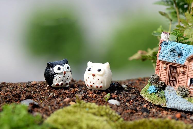 Miniatura 7 de 9 piezas de mini búhos, accesorios de jardín de hadas, decoración de búho para jardín de hadas, micro paisaje, kit de jardín de hadas, animales de