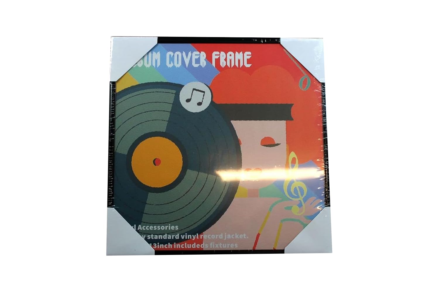 Cornice quadro espositore vetrina da parete per 1 disco LP 33 giri in vinile con copertina (vinile diametro 30 cm) (5)