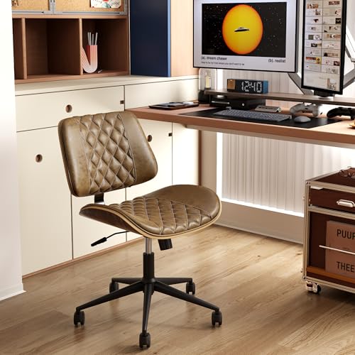 No Arms With Wheels, Armless Adjustable Height Small Desk Ch