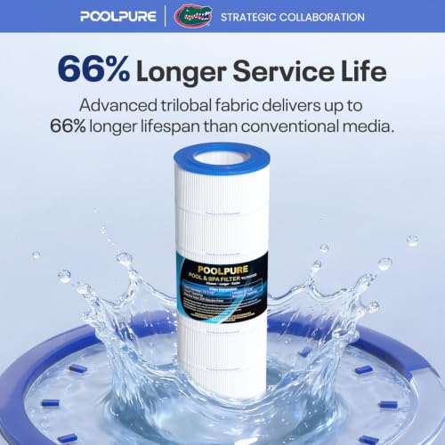 Image of POOLPURE PAP200 Pool Filter Replaces Pentair Clean and Clear 200, CC200 | Unicel C-9419, Ultral-C5, PP-C5, Filbur FC-0688, R173217, 59054400, Aladdin 29902, AK-8005, 200 sq.ft,2 PACK