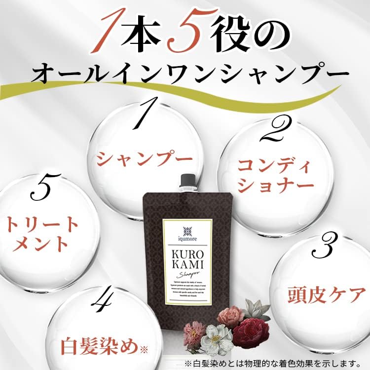 Amazon | 【イクモア公式】イクモアクロカミシャンプー 400g×3袋(約90