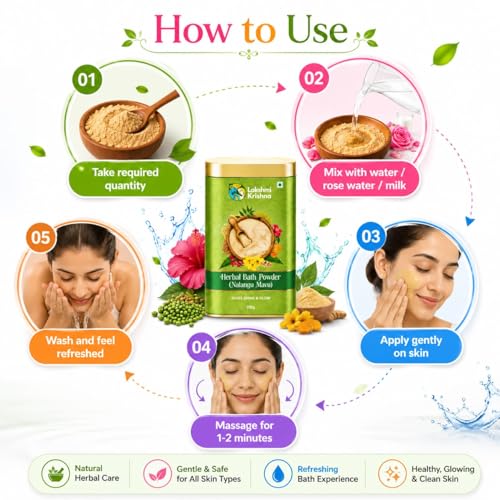Image of Nalangu Maavu Herbal Bath Powder | Authentic Multi-Herb Skin Cleanse Blend | Gentle Body & Face Wash Alternative | Traditional Daily Care for Smooth & Fresh Skin