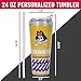 Rico Industries NCAA East Carolina Pirates Standard 24oz Personalized Tumbler W/Hinged Lid - Team Colored Travel Tumbler - Keeps Drinks Cold or Hot