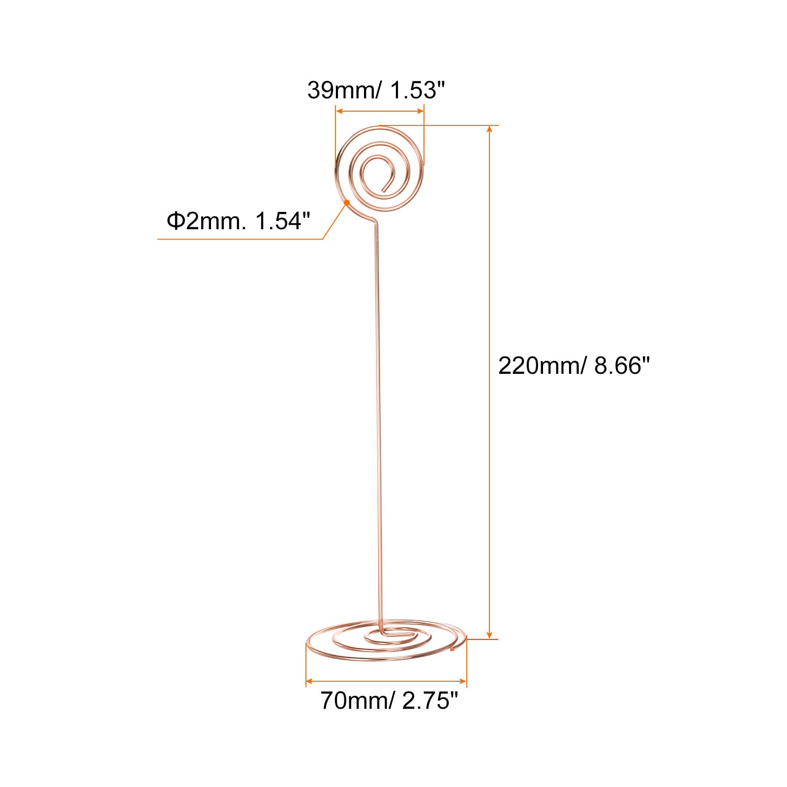 sourcing map 24Stk Tisch Nummer Halterungen 8.66" 220mm Hoch Kreis Form Stahl Foto Halterungen für Mittelstücke Tisch Platzkarte Halterung für Hochzeit Rezeption Party Büro Haus Rose Gold