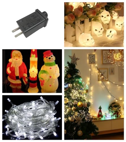 Image of LED Transformer Replacement, Class 2 Power Supply IP44 Waterproof for Christmas Tree LED Fairy Lights, Low Voltage LED Transformer Replacement for Yard Inflatable Decorations (24V 0.3A)