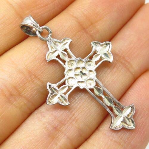 925 Sterling Silver Diamond Cut Cross Pendant Women Bracelets Ankle Sterling Jewelry Making Charms Rings Halloween Christmas