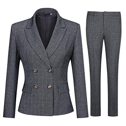 Ensemble blazer pantalon gris foncé idéal pour vos réunions professionnelles et looks de bureau