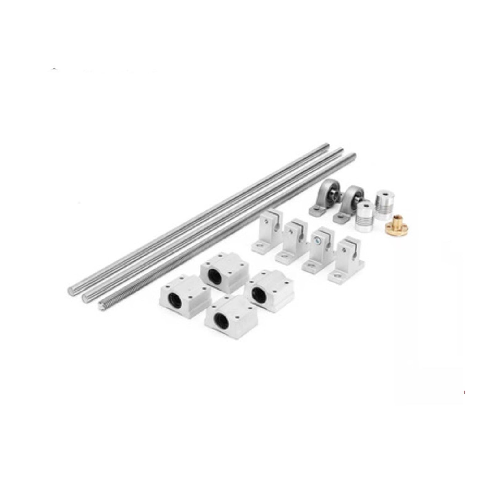 Guía de carril lineal, 15 Unids/set T8 Tornillo De Plomo 8-400mm DIY Eje Guía Óptico Cojinete Asiento Lineal Soporte Juego Tornillos Trapezoidales(8-250mm)